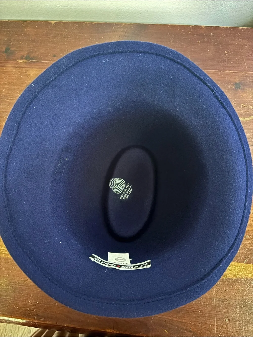 Street Smart by Betmar Vintage Women's Royal Blue 100% Wool Fedora Hat Ribbon